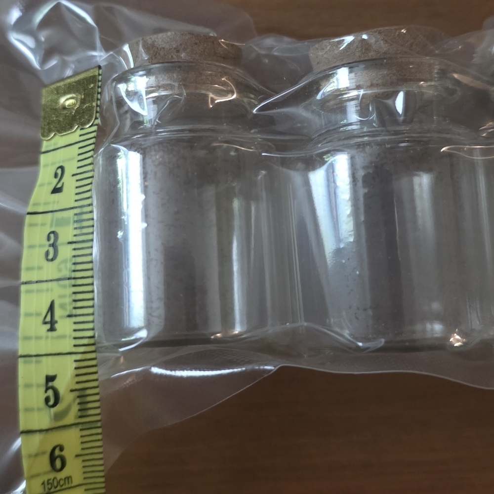 Circular Glass Storage Jars with Cork Lids And Hooks With A Funnel